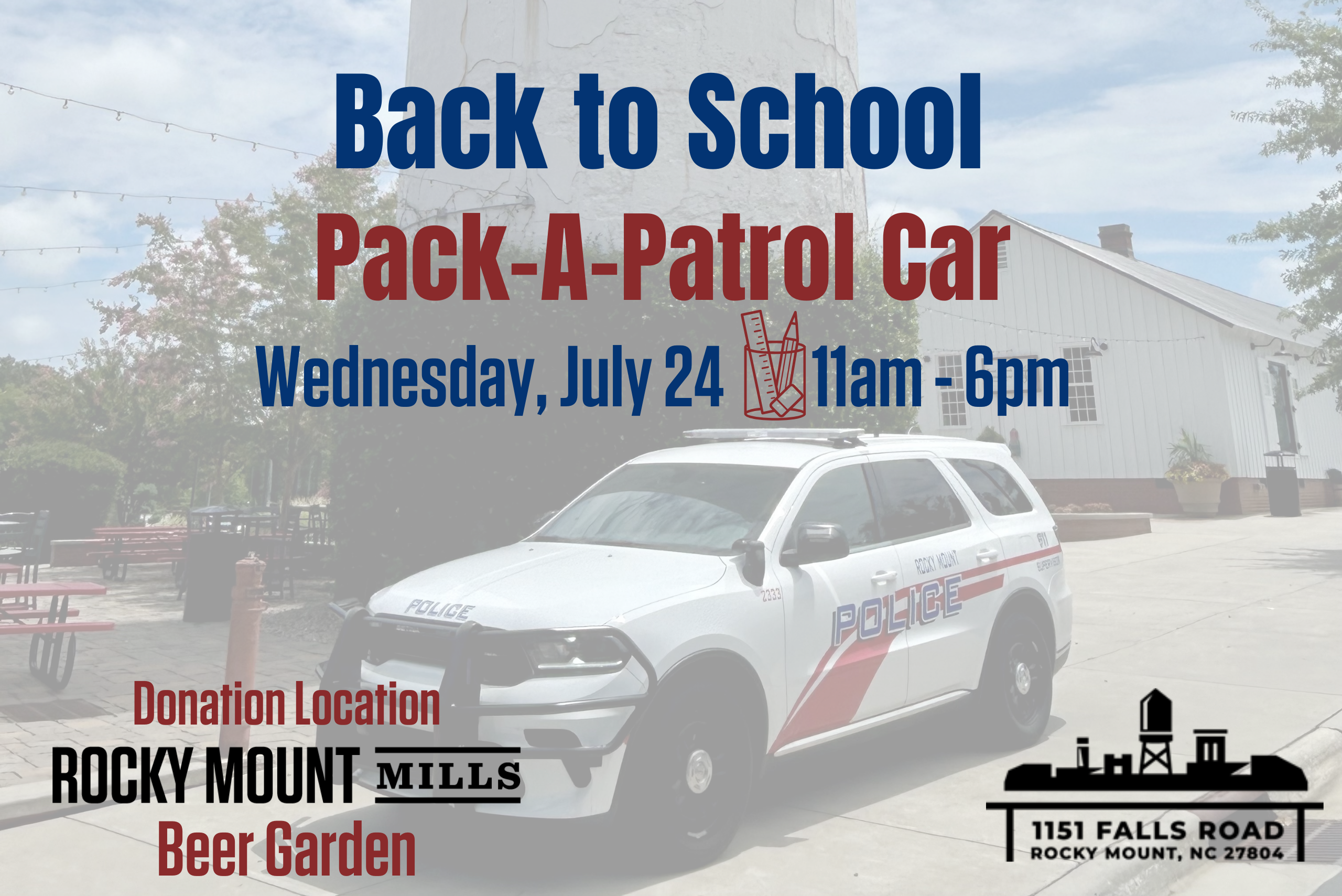 Back to School Pack-A-Patrol Car Drive